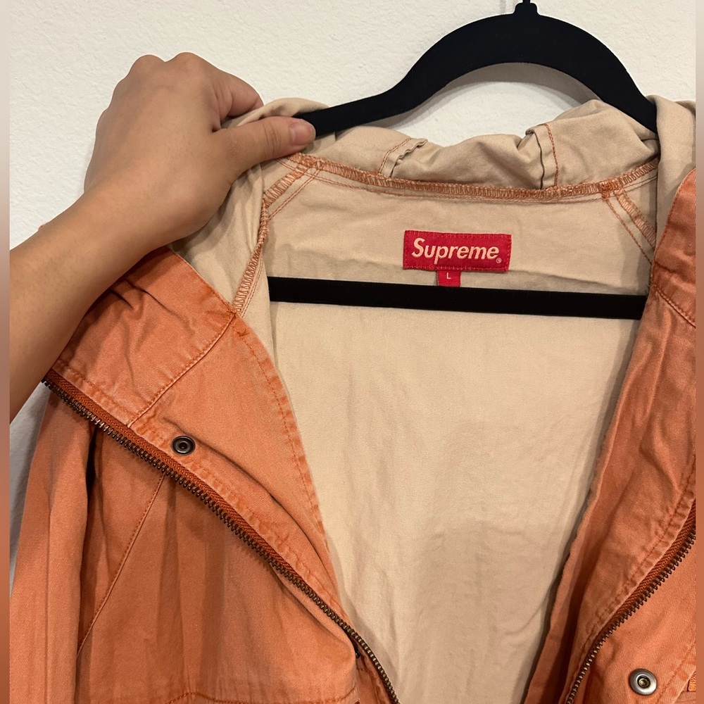 Supreme Overdyed Twill Hooded Jacket Rust
